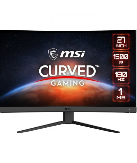 Écran PC Gamer - MSI - G27C4 E3 - 27 - Dalle Rapid VA - FHD - 1 ms - 180 Hz - Adaptive Sync - DP + HDMI - Compatible VESA