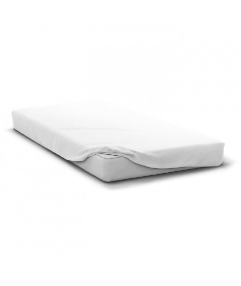 Drap housse - HOME LINGE PASSION - HP71764 - 140 x 190 cm + 30 cm bonnet - Microfibre - 82 g - Blanc