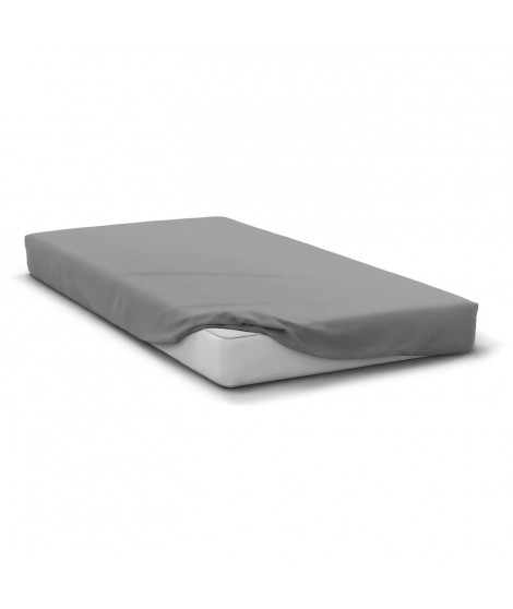 Drap housse - HOME LINGE PASSION - HP71773 - 180 x 200 cm + 30 cm bonnet - Microfibre - 82 g - Gris clair