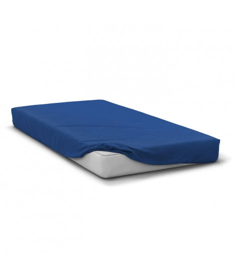 Drap housse - HOME LINGE PASSION - HP71775 - 180 x 200 cm + 30 cm bonnet - Microfibre - 82 g - Bleu