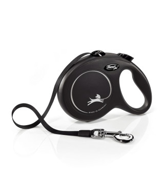 Laisse enrouleur pour chien FLEXI New CLASSIC - Taille M - 5m - Noir