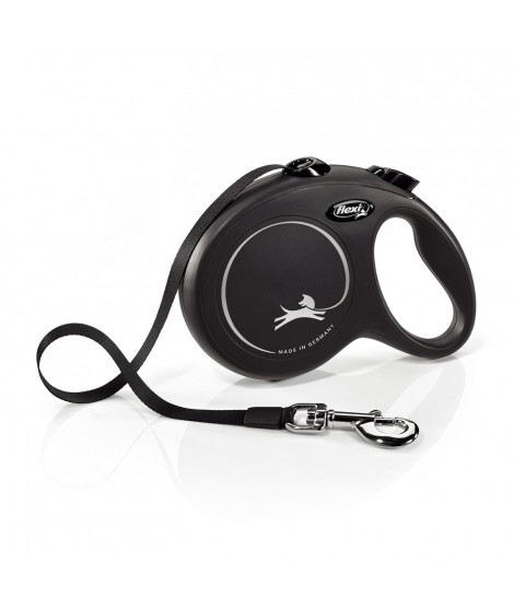 Laisse enrouleur pour chien FLEXI New CLASSIC - Taille M - 5m - Noir