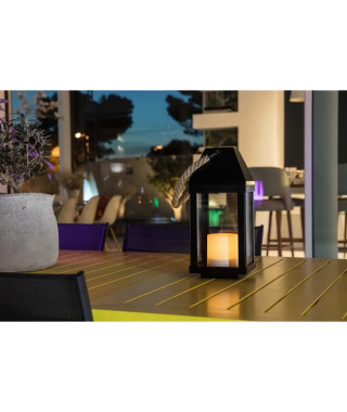Lanterne solaire LED - LUMISKY - Ø13,5x30,2cm - Blanc chaud - Pour l'intérieur et l'extérieur