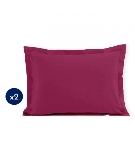 Lot de 2 taies d'oreiller - LOVELY HOME - LH71603 - 60 x 80 cm - Fuchsia