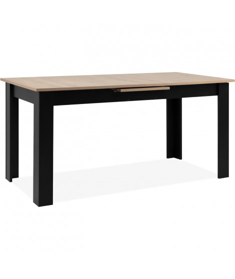 Table extensible - BIRMINGHAM - 80B - Ouverture synchonisée automatique - Chene / noir - 8 / 10 personnes - 160-200 x 75 x 80 cm