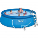 Kit Piscine hors sol autoportante INTEX - Easy Set - 457 x 122 cm - Ronde (Pompe, bâche, tapis de sol, échelle) - 26168NP