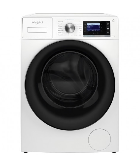 Lave-linge hublot WHIRLPOOL W6XW845WBFR Supreme Silence - 8 kg - Induction directe - L60cm - Classe B - 1400 trs/min - Blanc