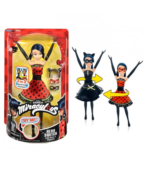 Poupée Ladybug Transformation - BANDAI - Miraculous 26 cm - Changement de tenue