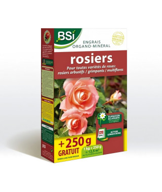 Engrais pour Bio Rosiers - BSI - Floraison éclatante - Action kongue duree - 12,5 m²
