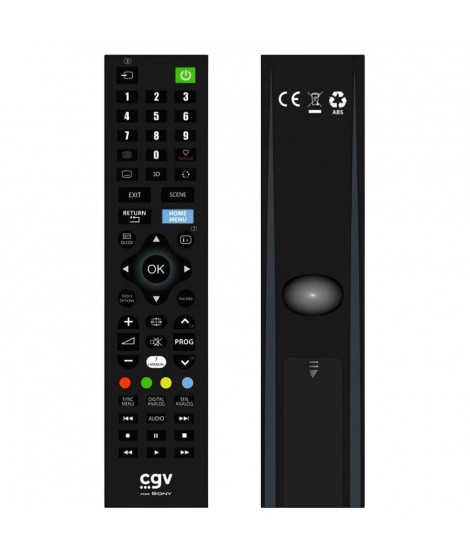 Télécommande de remplacement - CGV - FIDELIO Sony - Pour téléviseurs Sony - Sans programmation - Prete a l'emploi