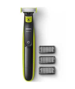 Tondeuse a barbe - PHILIPS - Oneblade QP2724/10 - 3 attaches (1 / 3 / 5 mm) incluses  sans fil rechargeable - Vert / Noir