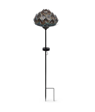 Borne Solaire - GARDEN ID Chou - 14 x 45 cm - Autonomie 6-8h - Bouton on/off - Pile AAA rechargeable.