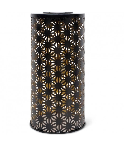 Lampe solaire - GARDEN ID Colonne - Or-Noir Ø15 H30 cm - 6 a 8h lumiere - Bouton marche/arret - Batterie rechargeable AAA.