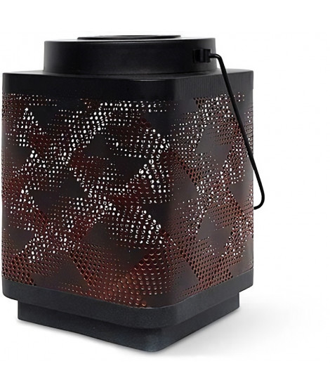 Lanterne solaire - GARDEN ID Attract - Orange 11 x 11 h15 cm - 6 a 8h autonomie - Mobile - Bouton on/off.