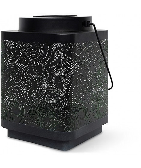 Lanterne solaire - GARDEN ID Attract - Vert 11 x 11 h15 cm - 6 a 8h autonomie - Mobile - Bouton on/off.