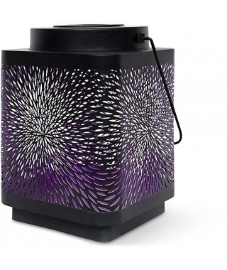 Lanterne solaire - GARDEN ID Attract - Mauve 11 x 11 h15 cm - 6 a 8h autonomie - Mobile - Bouton on/off.