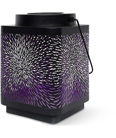 Lanterne solaire - GARDEN ID Attract - Mauve 11 x 11 h15 cm - 6 a 8h autonomie - Mobile - Bouton on/off.