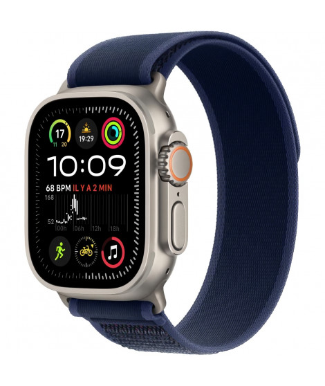 Apple Watch Ultra 2 GPS + Cellular - 49mm - Boîtier Natural Titanium - Bracelet Blue Trail Loop - M/L