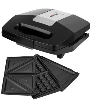 Appareil a croque-monsieur 3 en 1 - SENCOR - SSM 9410SS - 700 W - 3 plaques - Boîtier CoolTouch - Argent