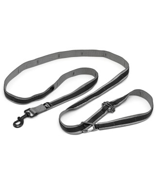 Laisse mains libres - KURGO - QUANTUM - 6 positions - 120 a 180 cm - Noir