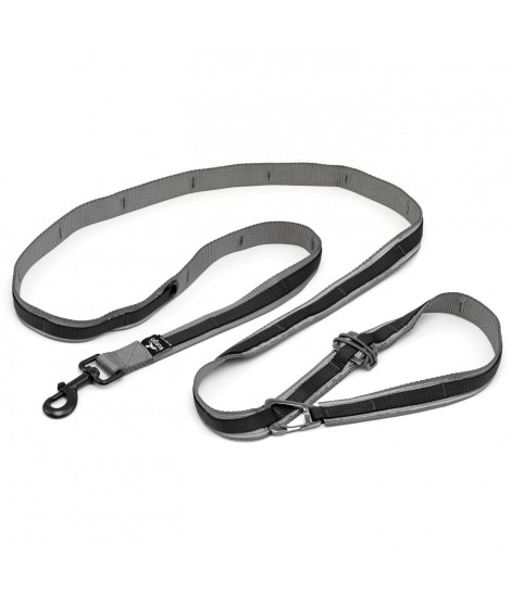 Laisse mains libres - KURGO - QUANTUM - 6 positions - 120 a 180 cm - Noir