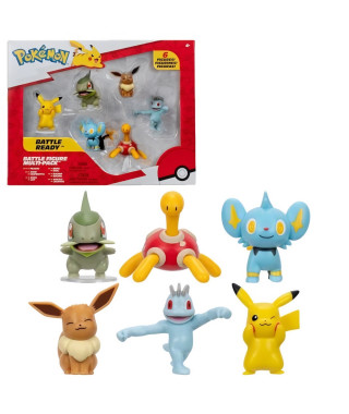 Pack 6 Figurines Pokémon - BANDAI - JW3614 - 5 cm - Combats Pokémon