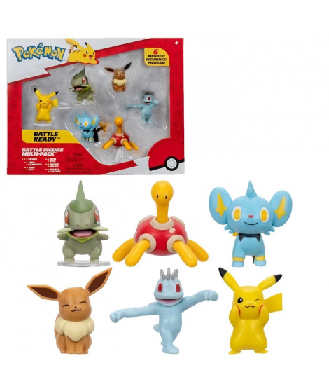 Pack 6 Figurines Pokémon - BANDAI - JW3614 - 5 cm - Combats Pokémon