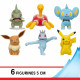 Pack 6 Figurines Pokémon - BANDAI - JW3614 - 5 cm - Combats Pokémon