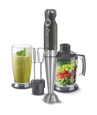 Mixeur plongeant 4 en 1 - SENCOR - SHB 5608BK-EUE3 - 1200 W - Technologie TITANIUM QuadBlade - Noir