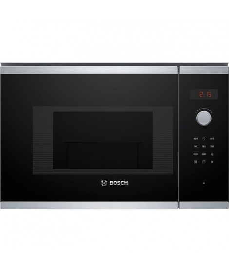 Micro-ondes + grill encastrable - BOSCH - SER4 BEL523MS0 - Inox - 20 l - 800 W - 8 programmes auto - 38,2 x 59,4 x 31, 7 cm