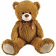 Ours en Peluche Marron avec Noeud +/- 70 cm - PLANET PLUCH - Adorable ours de 70 cm, doux et câlin.