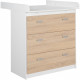 Chambre bébé complete - Lit évolutif 70 X 140 cm + Commode a langer + Armoire 3 portes - ROBA - Bicolore blanc / décor chene …
