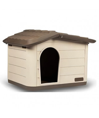 KERBL Maison extérieure pour chats - 60 x 51 x 41 cm -Mocca et marron- Plastique