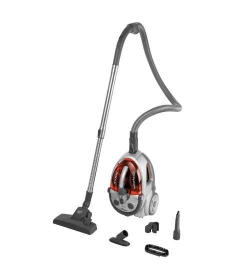 Aspirateur sans sac - SENCOR - SVC 730RD-EUE2 - Moteur ECO 800 W - 76 dBA - 1,5 L - Systeme Cyclone - Argent / Rouge