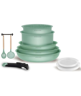 Batterie de cuisine - ARTHUR MARTIN - AMV57 - Batterie de cuisine 10 pieces - Tous feux dont induction