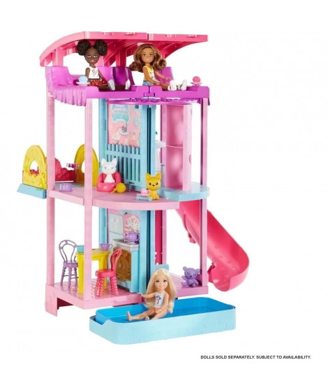 MATTEL L'incroyable Maison de Chelsea et ses animaux Barbie, 50 cm