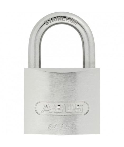Cadenas en laiton massif - ABUS - 84IB/40 - Anse inox - Pieces intérieures anti-corrosion