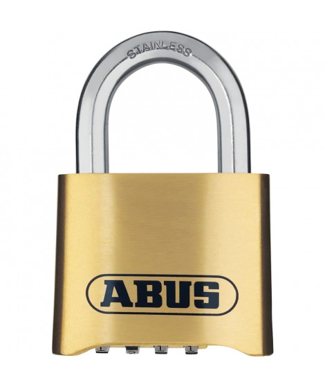 Cadenas a combinaison - ABUS - 180IB/50 B/DFNLI - Corps laiton forgé - Anse inox - Code numérique a quatre chiffres
