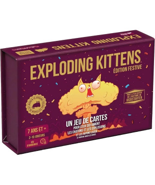 Jeu d'ambiance - ASMODEE - Exploding Kittens : Édition Festive - Pour Adultes - Durée 15 min