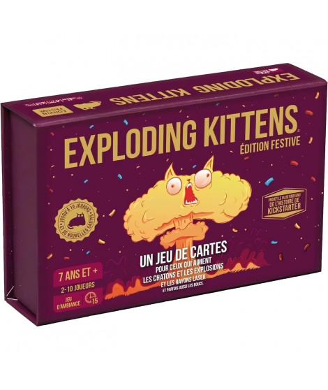 Jeu d'ambiance - ASMODEE - Exploding Kittens : Édition Festive - Pour Adultes - Durée 15 min