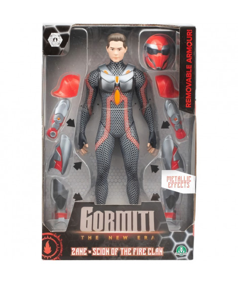 Figurine articulée - GORMITI - Scion avec armure Modele Feu - 27 cm - a partir de 4 ans - GRV034