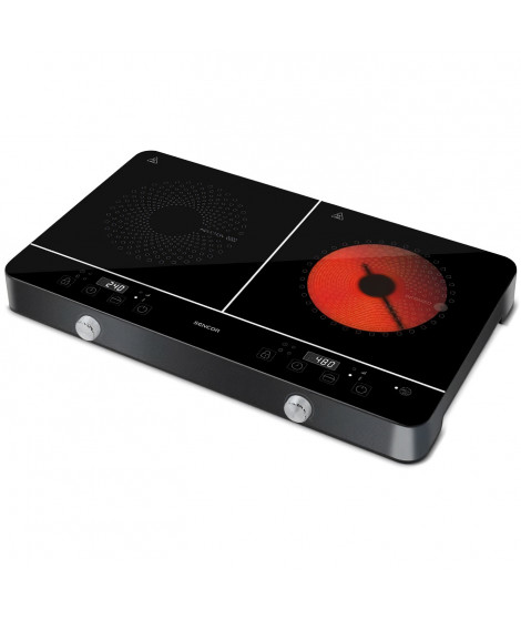 Plaque de cuisson a induction et radiante - SENCOR - SCP 4001BK - 3400 W - 2 foyers - Noir