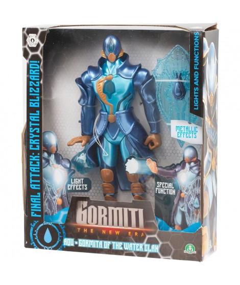 Figurine articulée - GORMITI - Gormiti avec attaque lumineuse Eau - Aqu - 27 cm - a partir de 4 ans - GRV071