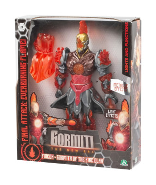 Figurine articulée - GORMITI - Gormiti avec attaque lumineuse Feu - Fireon - 27 cm - a partir de 4 ans - GRV073
