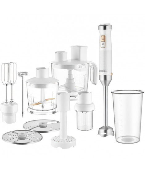 Mixeur plongeant 10 en 1 - SENCOR - SHB 6551WH - 1500 W - Technologie TITANIUM QuadBlade - Blanc