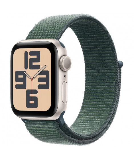 Apple Watch SE GPS - 40mm - Boîtier Starlight Aluminium - Bracelet Lake Green Sport Loop
