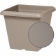 Pot de fleurs carré - GARDEN ID - Teramo Taupe - 40 x 35 cm - Résistant aux Rayures - Effet Pierre - Avec Trous