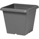 Pot de fleurs carré - GARDEN ID - Teramo noir-anthracite - 40 x 35 cm - Résistant aux Rayures - Effet Pierre - Avec Trous