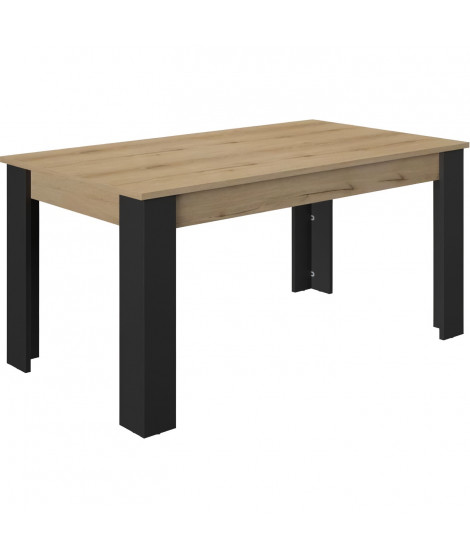Table extensible - GAMI - TRUST - Chene / Noir - 8 personnes - 90 x 160 x 77 cm