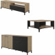 Ensemble meuble TV, table basse et buffet bas - TRUST - Chene / Noir - GAMI